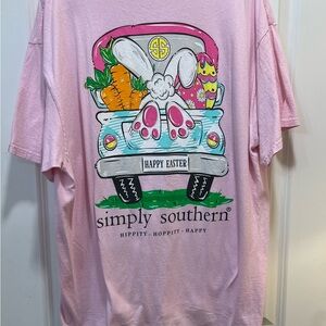 Simply Southern Pink Easter Bunny Truck Graphic Tee